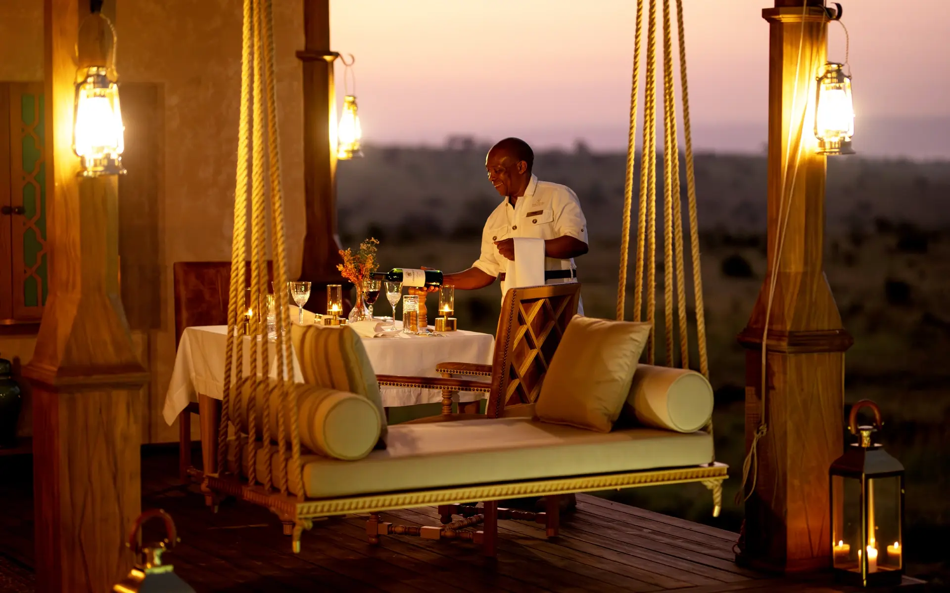 Bush Dinner on a luxury African safari