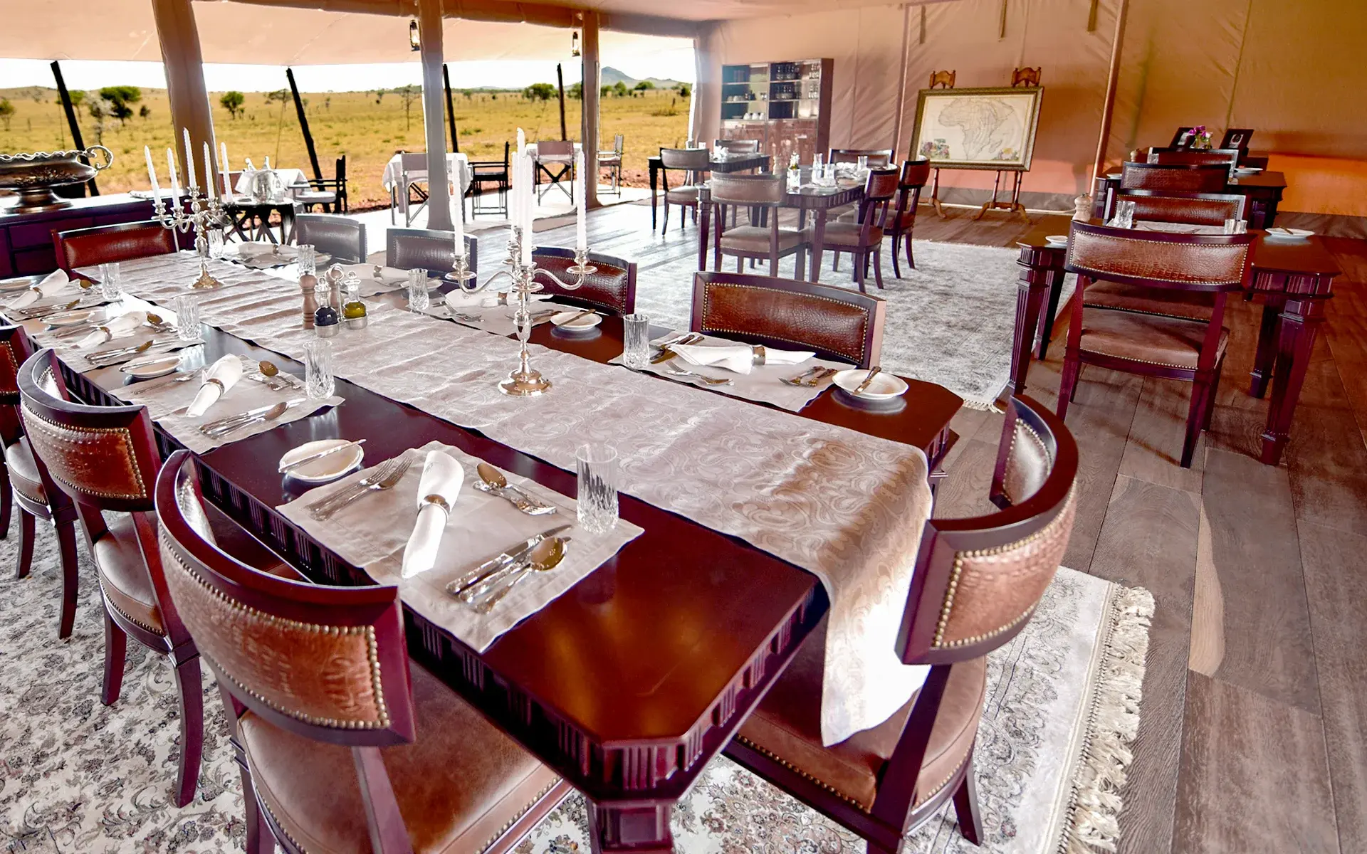 Indoor dining area at One Nature Nyaruswiga