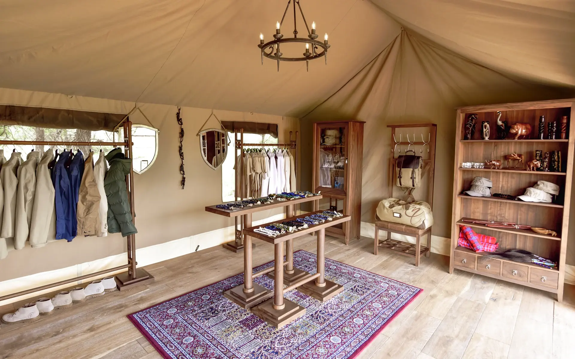 Trading Post with a selection of safari gear, gift items, and photography equipment on lease