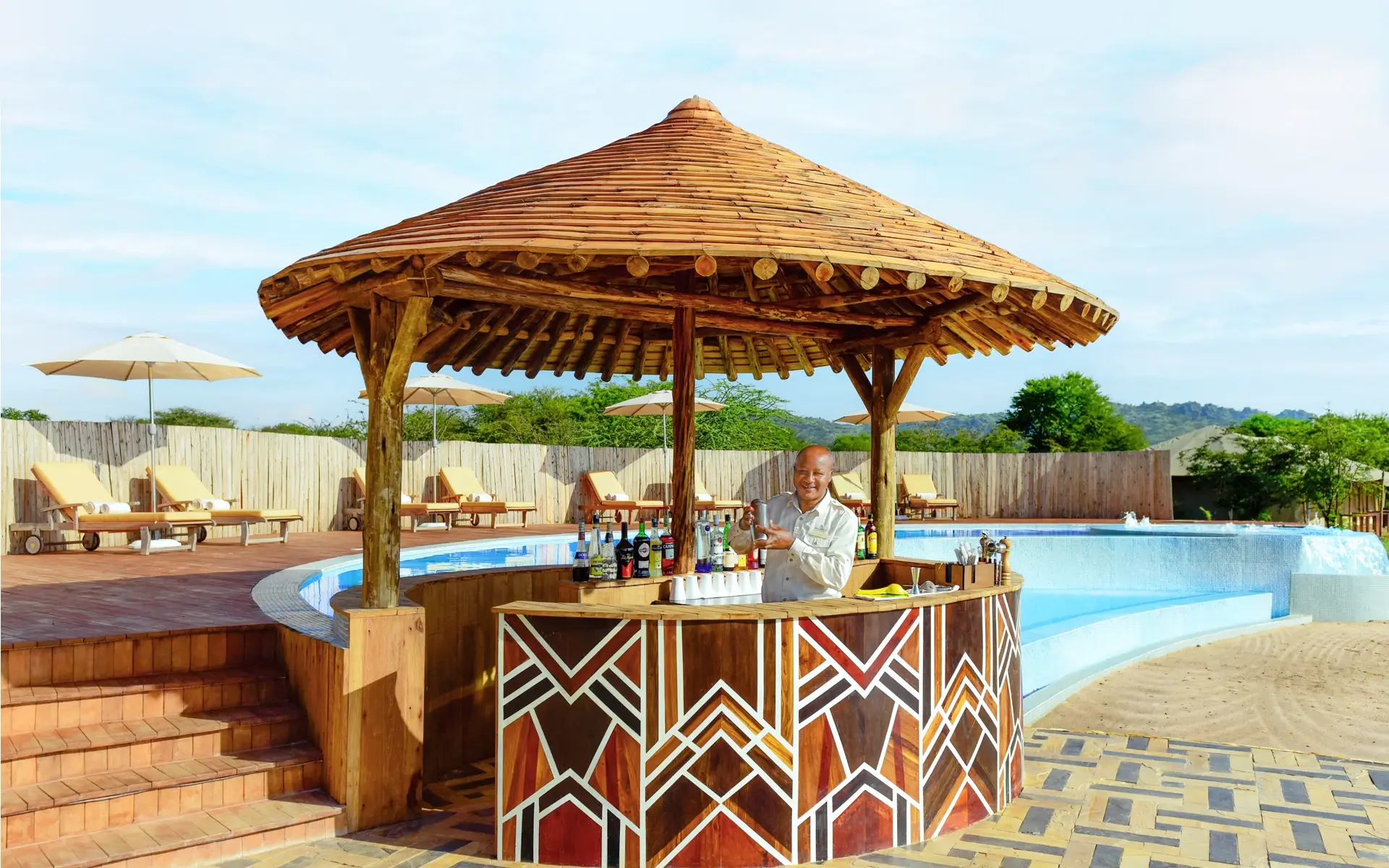 Variety of cocktails at the Swim up Bar