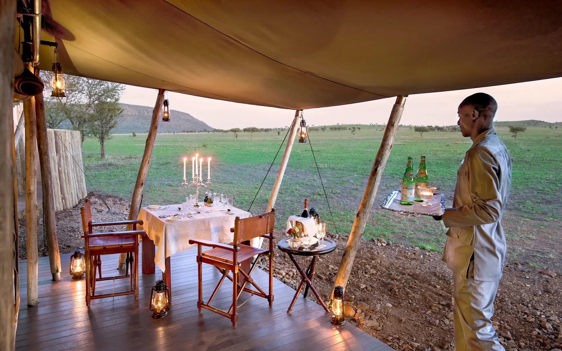 Romantic private dinner or celebration in Serengeti