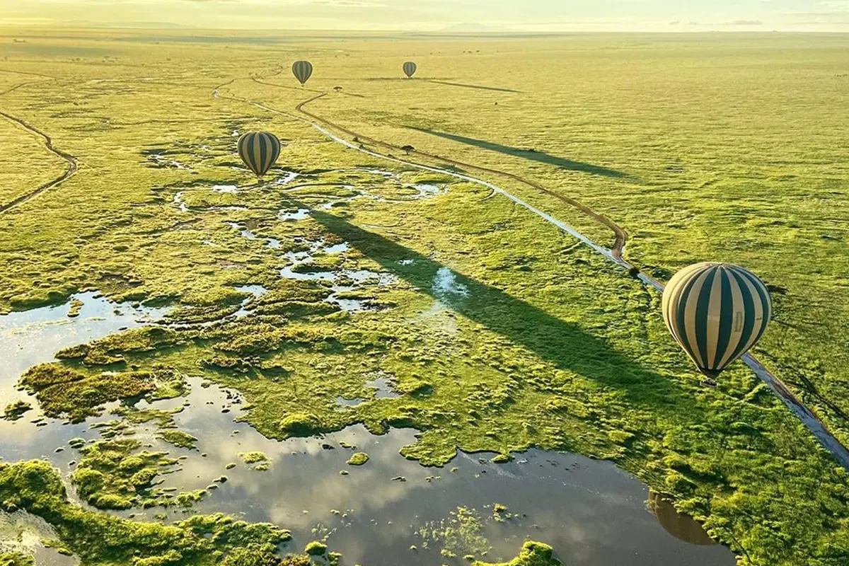 Balloon Safari during the Green Season in the Serengeti