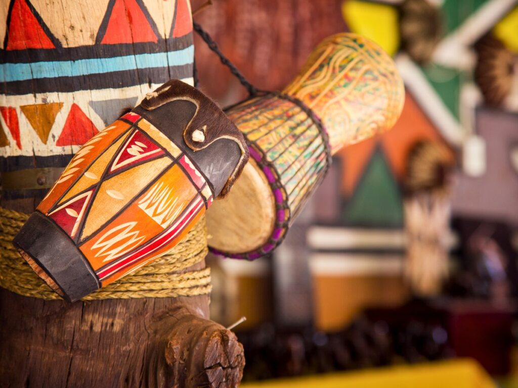Colorful African Doumbek representing the essence of Swahili culture.