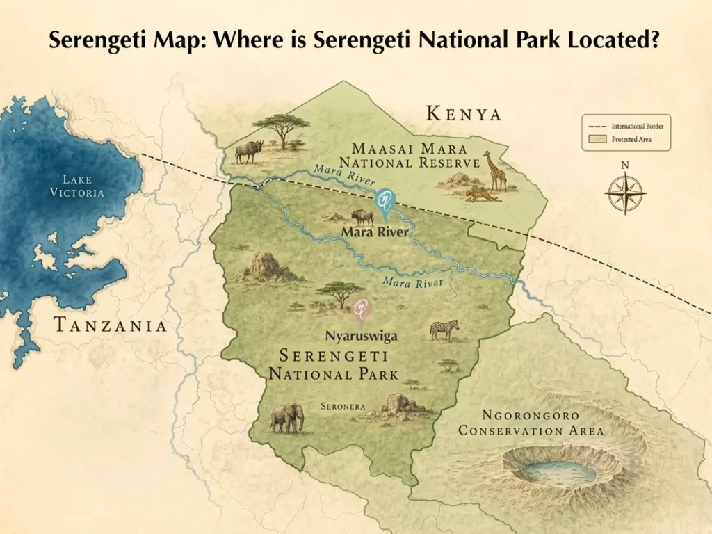 Serengeti Map, Tanzania, Africa | One Nature